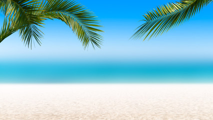 strand, meer, palmen - unscharfer sommer hintergrund