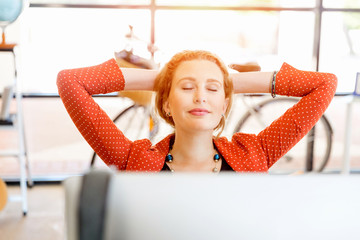 Young woman in office