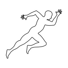 silhouette athlete running icon vector illustration design