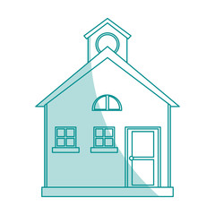 blue shading silhouette cartoon facade comfortable house with attic vector illustration