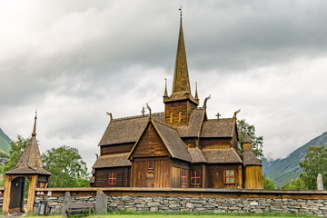 Fototapeta na wymiar Stave Church Lom Norway