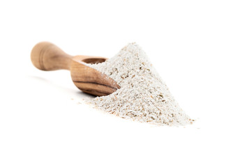 Rye flour in scoop