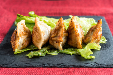 Chinese food Fried dumplings on plate
