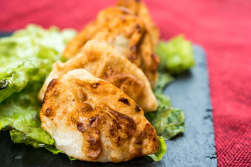 Chinese food Fried dumplings on plate