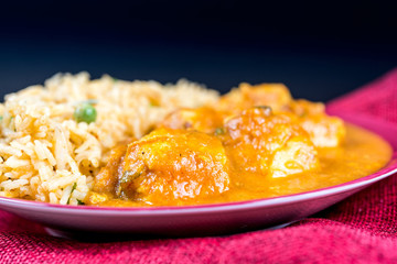 Handmade Indian curry chicken rice