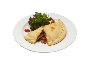 Isolate and clipping path of pizza puff.