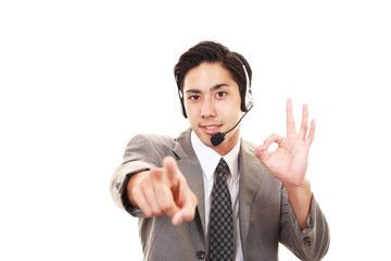 ガッツポーズのオペレーター