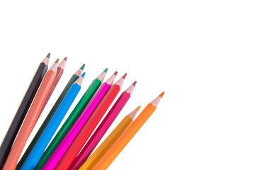 Buntstifte isoliert auf weißem Hintergrund