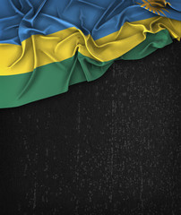 Rwanda Flag Vintage on a Grunge Black Chalkboard With Space For Text