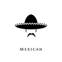 Mexican hat sombrero and mustache.