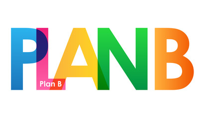 "PLAN B" Multicoloured Vector Letters Icon