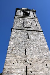 Fototapeta na wymiar Church tower San Giacomo in Bellagio, Lombardy Italy 