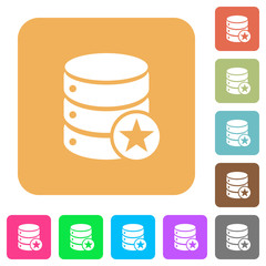 Marked database table rounded square flat icons