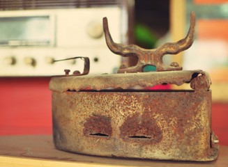 Vintage iron in vintage filter 