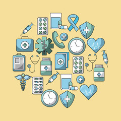assorted healthcare related icons image vector illustration design 