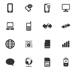 Mobile connection icons set