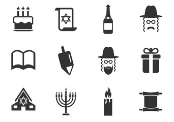 hanukkah icon set