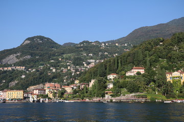 Naklejka na ściany i meble Holidays in Varenna at Lake Como in summer, Lombardy Italy 