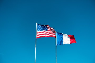 Flags of USA and France