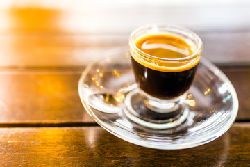 espresso coffee in the morning