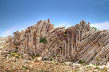 Folded limestone on Crete, Greece