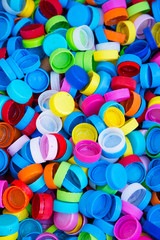Plastic caps as background
