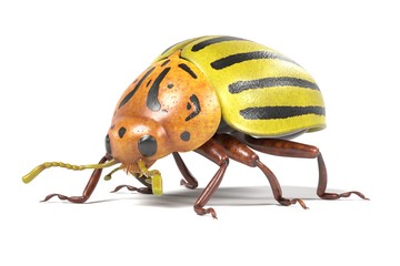 realistic 3d render of potato beetle