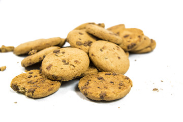 Cookies or biscuits isolated on white background in studio shot