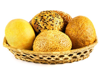 Basket with fresh rolls