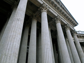 Colonnade of the Kazan Cathedral or Kazanskiy Kafedralniy Sobor, a cathedral of the Russian...