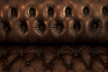 Naklejka premium Background / Texture of brown leather furniture.