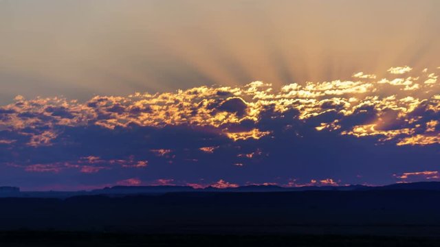 Time lapse of summer steppe at dawn. Virgin nature. Ecology. Torgay, Kazakhstan.