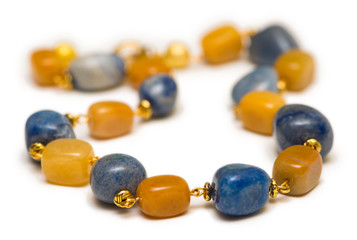 Jewellery necklace isolated on the white background