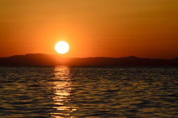 Beautiful sunset in Halkidiki, Athos, Greece
