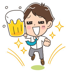 ビールで乾杯する楽しそうなビジネスマンのイラスト Ales Wall Mural Al よぴんこ Yopinco ビールで乾杯する楽しそうなビジネスマンのイラスト Ales Wall Mural Al よぴんこ Yopinco