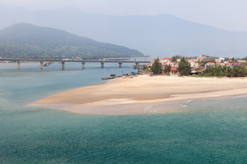 Lagoon Cau Hai. View from one of most beautiful railway route from Hue to Da Nang