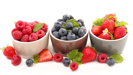 berries fruits background.strawberry,blueberry and raspberry