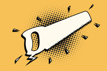 Hand saw cartoon bubble