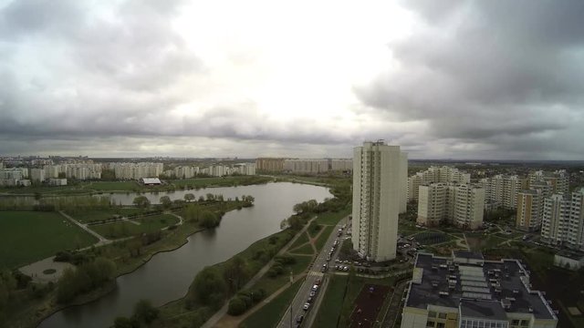 New residential areas of Moscow. Time lapse
