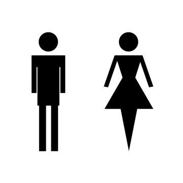 wc toilet icons - man and woman vector