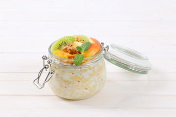 corn flakes with milk and fresh fruit