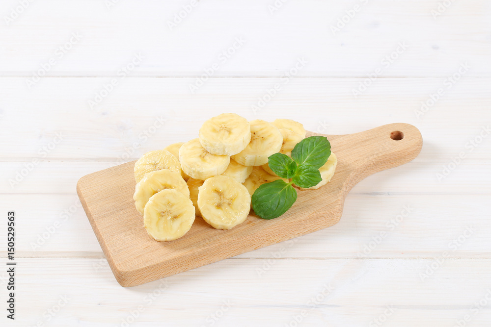 Wall mural pile of sliced banana