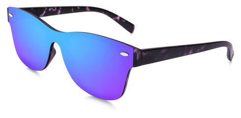 spotted sunglasses blue and purple mirror lenses isolated on white background