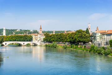 Obraz premium Beautiful street view of Verona center which is a world heritage site