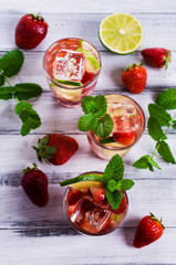 Cold strawberry drink