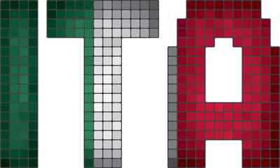 Mosaic letter flag of Italy - obrazy, fototapety, plakaty