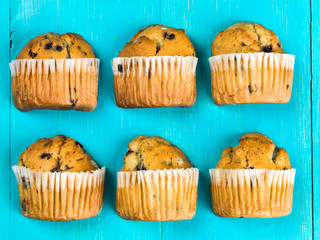 Selection of Fresh Blueberry Muffins