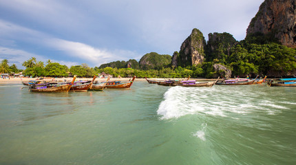 Obraz premium Krabi,Thailand,Railay west beach line view