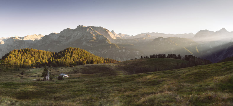 The evening in Alps.