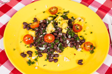 Vegetarian food bean salad